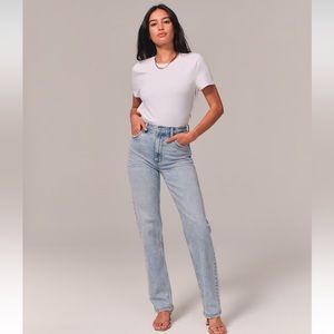 AF 90s Straight Ultra High Rise Jeans Denim Light Medium Wash) Abercrombie Fitch